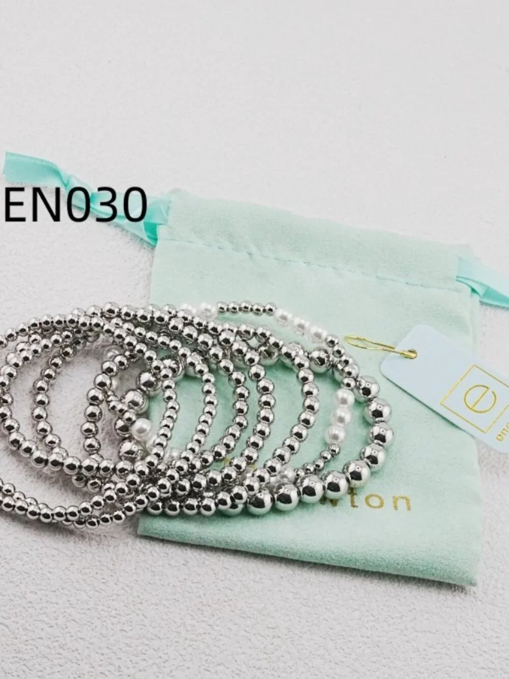 Enewton Platinum Bead Seven-Piece Bracelet Set